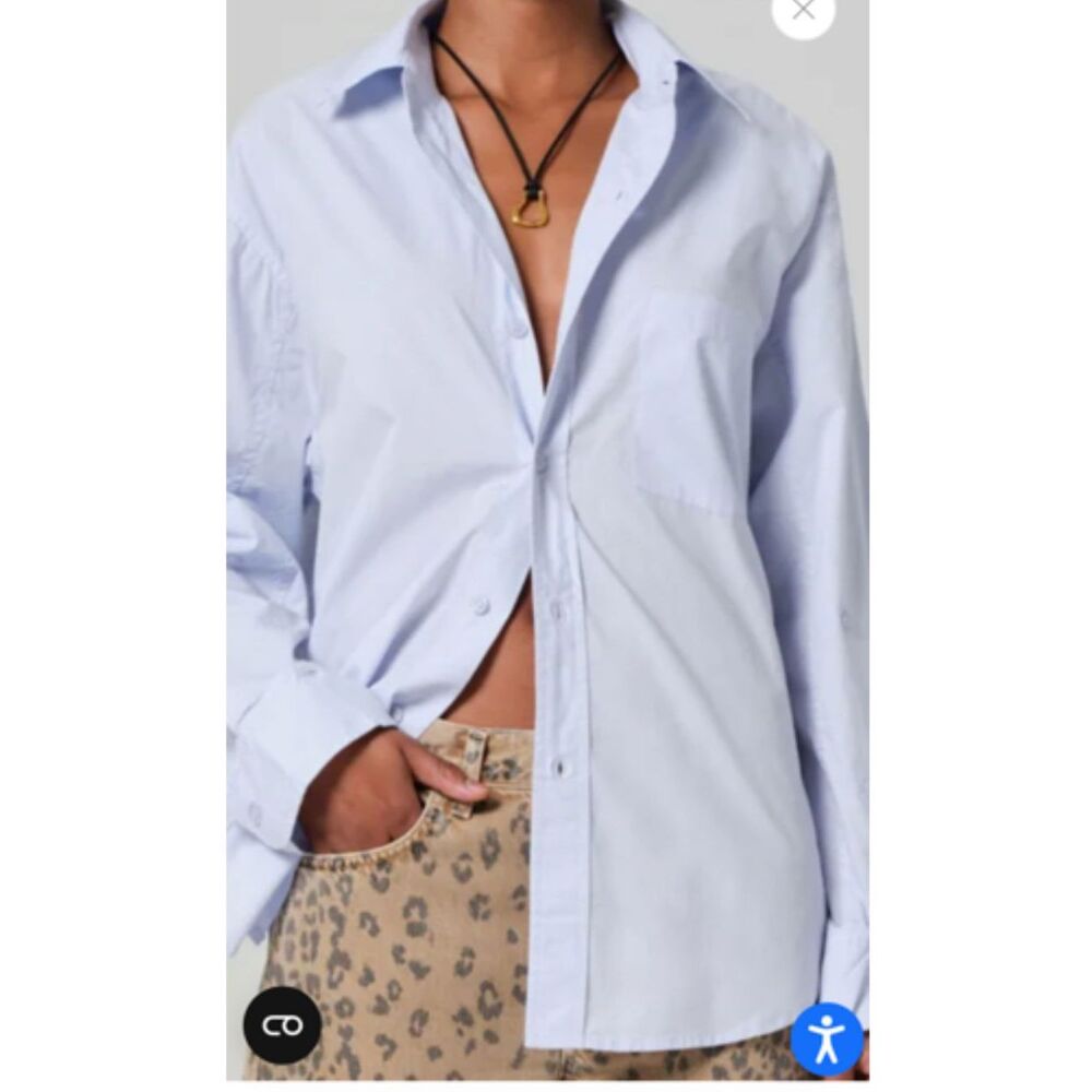 Citizens of Humanity Kayla Shirt Small Light Poplin Cotton in Santa Cruz NWT